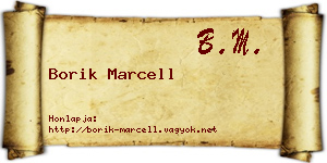 Borik Marcell névjegykártya